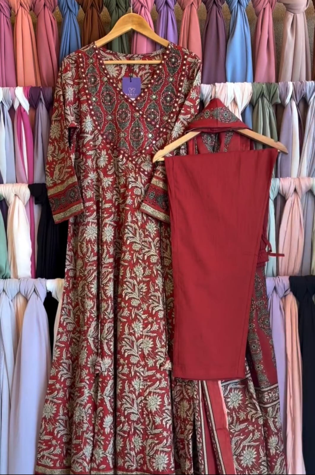 🌺 কালারফুল সুতি থ্রি পিস 🌺