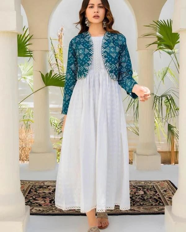 Skin Print Cotton Koti Long Dress