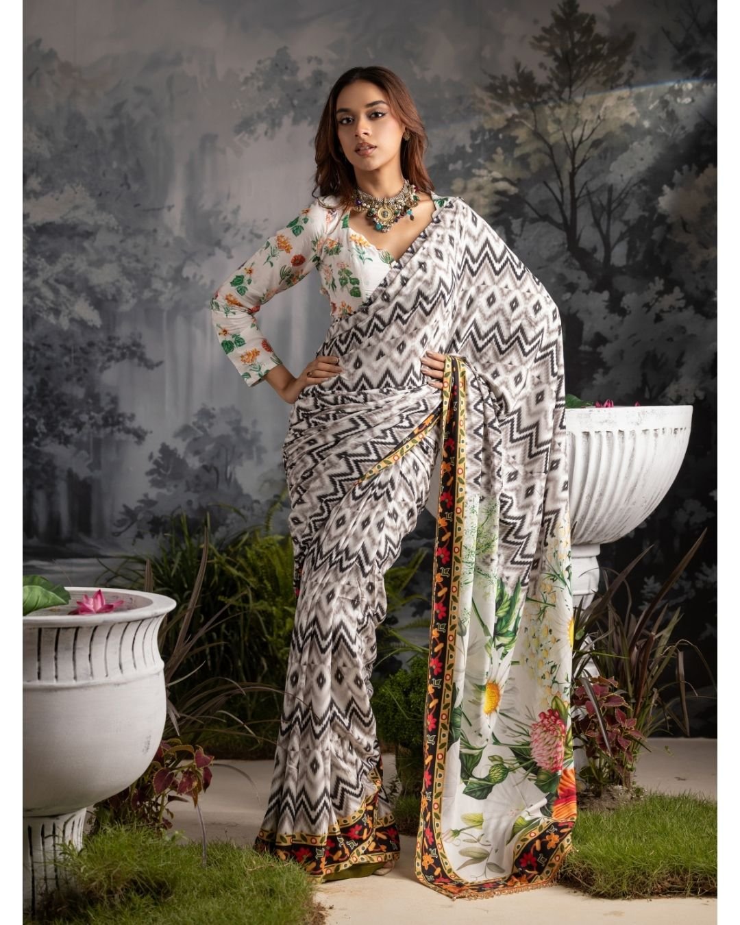 Botanical saree from the Kalpona House collection
