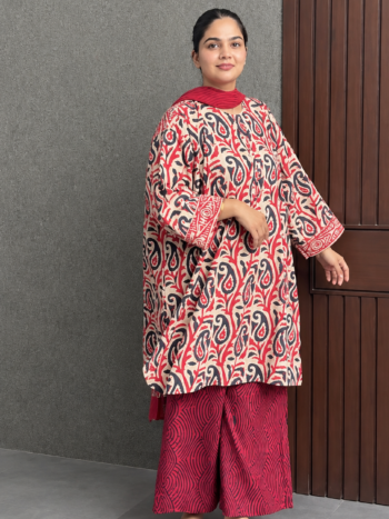 Comfortable Ready Red Cotton Dress