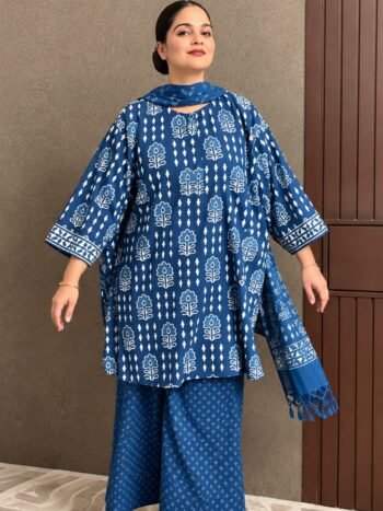 Comfortable Ready Cotton Dress (Blue)